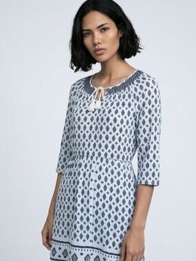 Daniel Rainn Blue and White Mini Dress